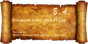 Baumgartner Aglája névjegykártya